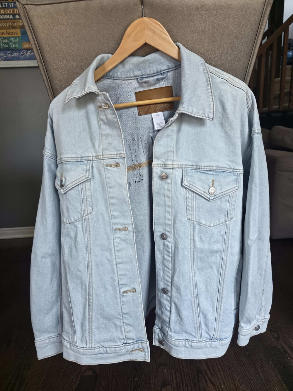 Victoria Secret PINK Light Wash Denim Trucker Jacket